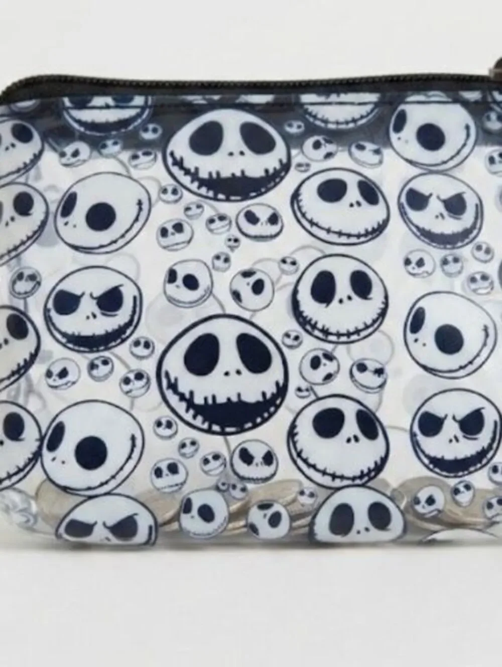skeleton faces Compact Zippered Coin Pouch & Bag Organizer Sm Catch Coin Purse